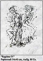 Günter Grass -Letzte Tänze- Lithographien, signiert und nummeriert -RAGTIME IV- in der Regio-Galerie, Basel und Grenzach.
